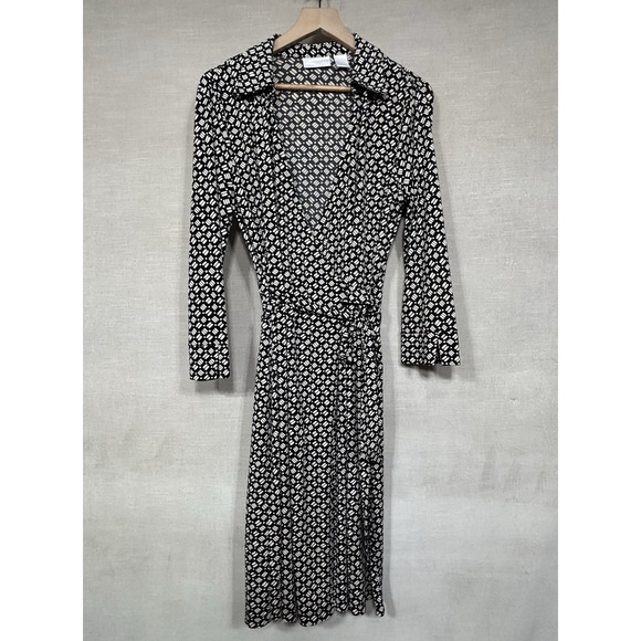 Worthington Industries Dresses & Skirts - Worthington Womens Geometric Print Wrap Dress‎ Medium Long Sleeve Career Classic